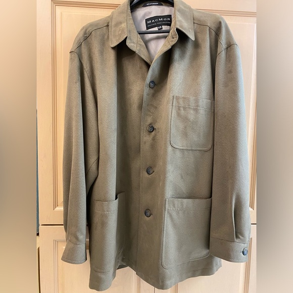 Vintage 90s MacMor Chore Coat Jacket Mens XL Made in Canada Olive - Picture 2 of 10